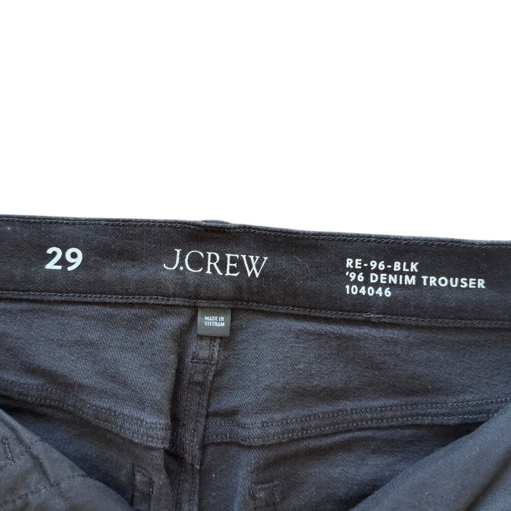 J‎ Crew Womens 96 Denim Trouser Wide Leg Jeans Black 29 Minimalist Stretch - Picture 5 of 7
